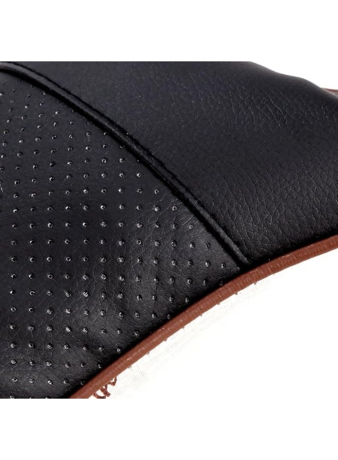 Universal 2-Piece Car Seat Headrest Pillows – Breathable Memory Foam Neck Support with Premium PU Leather Removable Cover for Driving and Traveling - Image 4